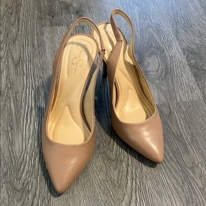 Jessica Simpson Nude Slingback Heels